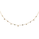 .39ct 14K Yellow Gold Multi Color Gemstone Pendant Necklace 16" + 2" Long