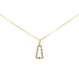 .17ct G SI 14K Yellow Gold Diamond Round & Baguette Pendant Necklace 18" Long