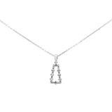 .17ct G SI 14K White Gold Diamond Round & Baguette Pendant Necklace 18" Long