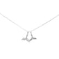 .16ct G SI 14K White Gold Diamond Whale Tail Pendant Necklace 18" Long