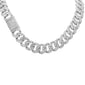 <span style="color:purple">SPECIAL!</span>11mm 12.51ct G SI 14K White Gold Baguette & Round Diamond Cuban Necklace 20"