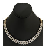 11mm 12.60ct G SI 14K Yellow Gold Baguette & Round Diamond Cuban Necklace 20"