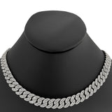 9mm 8.63ct G SI 14K White Gold Baguette & Round Diamond Cuban Necklace 20"