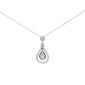 <span style="color:purple">SPECIAL!</span> .26ct G SI 14K White Gold Diamond Pear Shaped Pendant Necklace 18" Long Chain