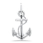 <span>DIAMOND CLOSEOUT! </span> .16ct G SI 14K White Gold Diamond Anchor Pendant Necklace No Chain