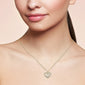 .18ct G SI 14K Yellow Gold Diamond Round & Baguette Heart Pendant Necklace 18" Long