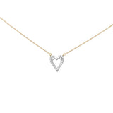 .25ct G SI 14K Yellow Gold Diamond Heart Shaped Pendant Necklace 18" Long Chain