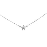 .27ct G SI 14K White Gold Diamond Flower Pendant Necklace 16+2"Ext Chain