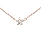 <span style="color:purple">SPECIAL!</span>.27ct G SI 14K Rose Gold Diamond Flower Pendant Necklace 16+2" EXT Long