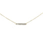 <span style="color:purple">SPECIAL!</span> .14ct G SI 14K Yellow Gold Baguette Diamond Pendant Necklace 16+2"Ext Chain