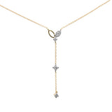 .16ct G SI 14K Yellow Gold Diamond Drop Pendant Necklace 16+2"Ext Chain