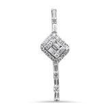 .40ct G SI 14K White Gold Round & Baguette Diamond Pendant 18"