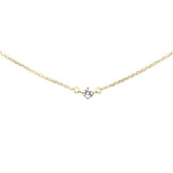 .13ct G SI 14K Yellow Gold Diamond Solitaire Pendant Necklace 16+2" EXT Long