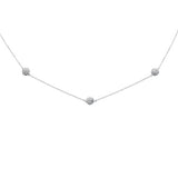 .98ct G SI 14K White Gold Diamond 3 Disco Ball Pendant Necklace 16+2"Ext Long Chain