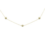 .98ct G SI 14K Yellow Gold Diamond 3 Disco Ball Pendant Necklace 16+2"Ext Long Chain