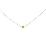 <span>¡LIQUIDACIÓN DE DIAMANTES! </span> Colgante de bola de discoteca de diamante de oro amarillo de 14 quilates de .33ct G SI con cadena de 16+2"Ext de largo