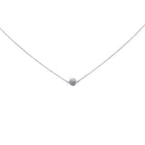 .33ct G SI 14K White Gold Diamond Disco Ball Pendant Necklace 16+2"Ext Long Chain