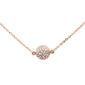 <span>DIAMOND  CLOSEOUT! </span>  .33ct G SI 14K Rose Gold Diamond Ball Pendant Necklace 16" + 2" EXT