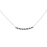 1.14ct G SI 14K White Gold Diamond & Blue Sapphire Gemstone Pendant Necklace 16" Long Chain