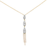 .26ct G SI 14K Yellow Gold Diamond Pear Shaped Drop Pendant Necklace 16" Long Chain