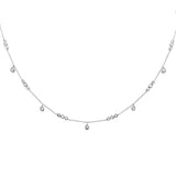 .51ct G SI 14K White Gold Diamond Dangling Pendant Necklace 16+2"Ext Long Chain