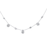 <span style="color:purple">SPECIAL!</span>.67ct G SI 14K White Gold Diamond Flower Pendant Necklace 16+2" Ext Long