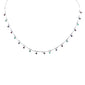 <span>DIAMOND  CLOSEOUT! </span>1.16ct G SI 14K White Gold Multi Color Gemstone Dangling Pendant Necklace 16" + 2" Ext