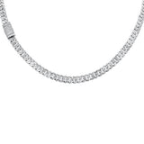 7MM 8.26ct G SI 14K White Gold Round & Baguette Diamond Cuban Necklace 20" Long