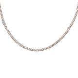 4MM 1.73ct G SI 14K White & Rose Gold Two Tone Diamond Cuban Necklace 16" Long