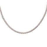 <span style="color:purple">SPECIAL!</span> 4MM 1.61ct G SI 14K White & Rose Gold Two Tone Diamond Cuban Necklace 16" Long