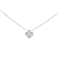 <span style="color:purple">SPECIAL!</span> .06ct G SI 14K White Gold Diamond Flower Pendant Necklace 16+2" Long Chain