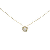 .06ct G SI 14K Yellow Gold Diamond Flower Pendant Necklace 16+2" Long Chain
