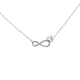.06ct G SI 14K White Gold Diamond Infinity Pendant Necklace 18" Long