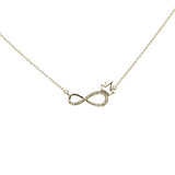 .07ct G SI 14K Yellow Gold Diamond Infinity Pendant Necklace 18" Long