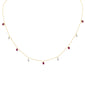 <span style="color:purple">SPECIAL!</span> 1.25ct G SI 14K Yellow Gold Diamond & Ruby Gemstone Pendant Necklace 16" +2" EXT