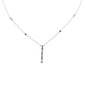 <span style="color:purple">SPECIAL!</span>.23ct G SI 14K White Gold Diamond & Blue Sapphire Gemstone Drop Pendant Necklace 16" + 2" Ext