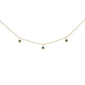 .07ct G SI 14K Yellow Gold Emerald Gemstone Pendant Necklace 16+2" Long Chain