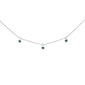 .07ct G SI 14K White Gold Emerald Gemstone Pendant Necklace 16+2" Long Chain