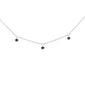 .11ct G SI 14K White Gold Blue Sapphire Gemstone Pendant Necklace 16+2" Long Chain