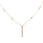 <span style="color:purple">SPECIAL!</span>.23ct G SI 14K Yellow Gold Diamond & Ruby Gemstone Pendant Necklace 16+2" EXT Long