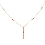 .23ct G SI 14K Yellow Gold Diamond & Ruby Gemstone Pendant Necklace 16+2" EXT Long
