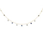 <span style="color:purple">SPECIAL!</span> .81ct G SI 14K Yellow Gold Diamond & Blue Sapphire Gemstone Pendant Necklace 16+2" Long Chain