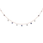 <span style="color:purple">SPECIAL!</span> .92ct G SI 14K Rose Gold Diamond & Blue Sapphire Gemstone Pendant Necklace 16+2" Long Chain