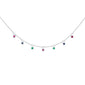 <span style="color:purple">SPECIAL!</span>.46ct G SI 14K White Gold Multi Color Pendant Necklace 16+2" Long Chain