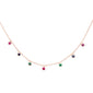 .47ct G SI 14K Rose Gold Diamond Multi Color Pendant Necklace 16+2" EXT Long