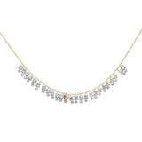 <span>DIAMOND  CLOSEOUT! </span> 1.87ct G SI 14K Yellow Gold Diamond Dangling Pendant Necklace 16" + 2" Ext.