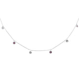 .18ct G SI 14K White Gold Ruby Gemstone Pendant Necklace  16+2" Long Chain
