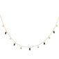 <span style="color:purple">SPECIAL!</span> .97ct G SI 14K Yellow Gold Diamond Blue Sapphire Gemstone Drop Pendant Necklace 16" + 2" EXT