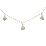 .25ct G SI 14K Yellow Gold Diamond Dangle Pendant Necklace 16+2" Long Chain