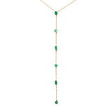 .77ct G SI 14K Yellow Gold Emerald Gemstone Pendant Necklace 16+2" Long Chain